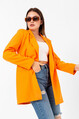 Düğmeli Oversize Orange Kruvaze Blazer Ceket