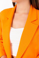 Düğmeli Oversize Orange Kruvaze Blazer Ceket